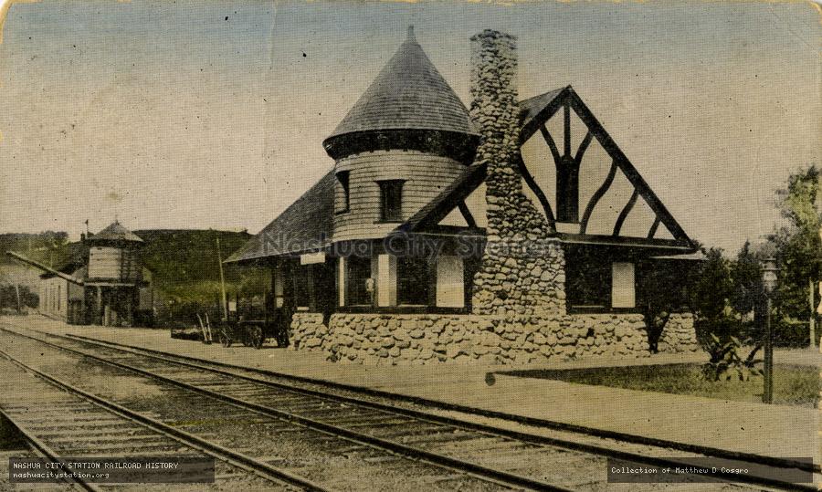 Postcard: Railroad Station, New Boston, New Hampshire